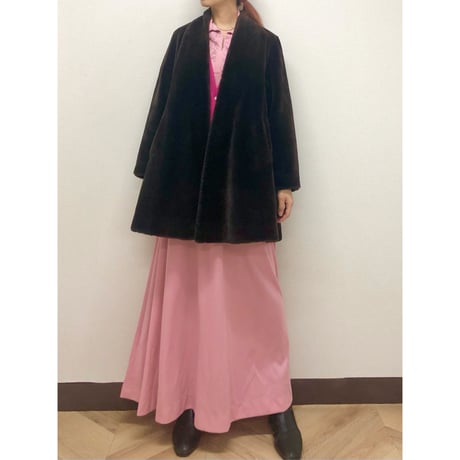 60s Blown fake fur coat【00511】