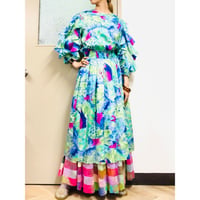 80s MONTAGE NIGHT watercolor ruffle dress【00976】