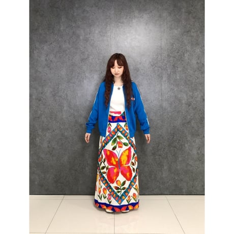 Vintage butterfly maxi skirt【01451】