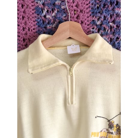 Butter yellow half zip sweat shirt【01357】