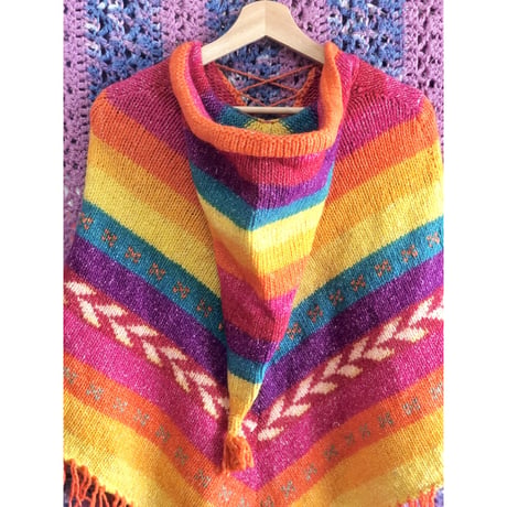 Ecuador knit poncho【01422】