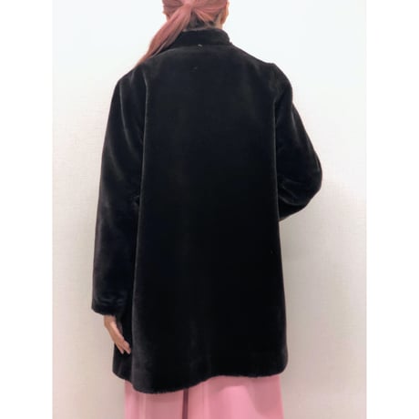 60s Blown fake fur coat【00511】