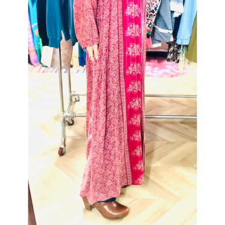 70s Indian cotton maxi dress【00874】