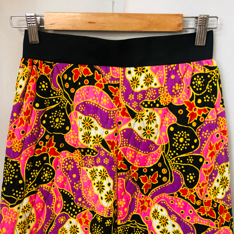 60-70s Pink quilted maxi skirt【01107】