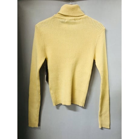 DEAD STOCK Turtleneck knit sweater / Lemon【00738】