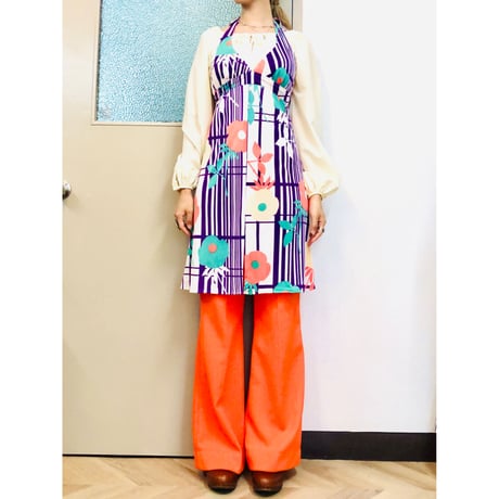 60s Halter mini dress【00969】