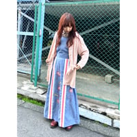 70s Wrap tulip maxi dress【01080】