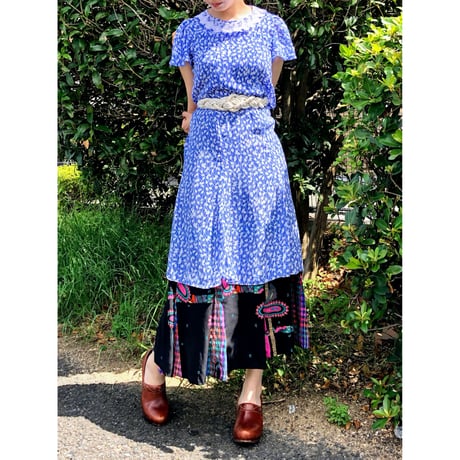 Blue poly dress【00321】