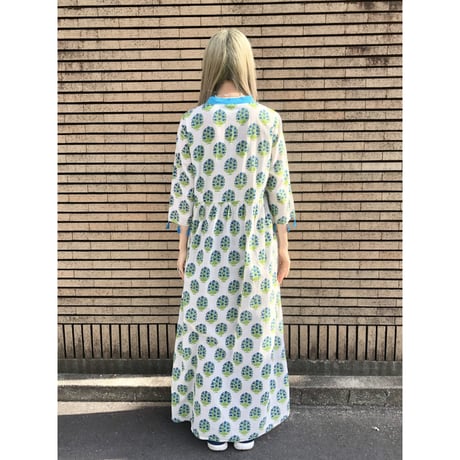 Indian cotton maxi dress【01447】
