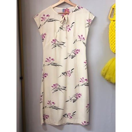 70-80s Dress & Quilted jacket 2PC【01055】