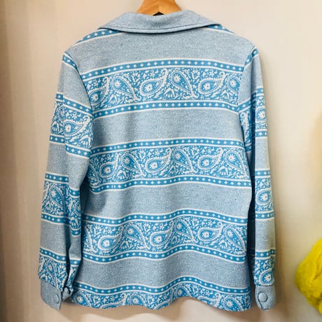 70s Blue paisley 2PC【01127】
