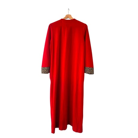 70s Red house maxi dress【01425】