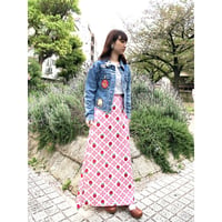70s Strawberry? maxi skirt【01110】