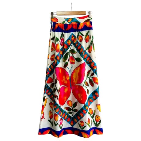 Vintage butterfly maxi skirt【01451】