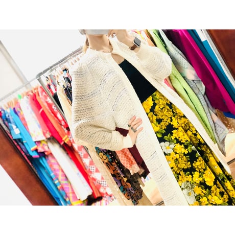 Vintage long knit cardigan【00552】