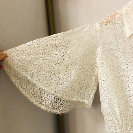 Vintage lace butterfly sleeve top【01203】