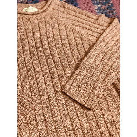 Pink rib knit sweater【01366】