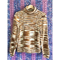 Orange marble rib turtle knit sweater【01333】