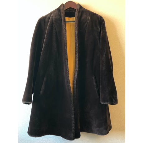 60s Blown fake fur coat【00511】