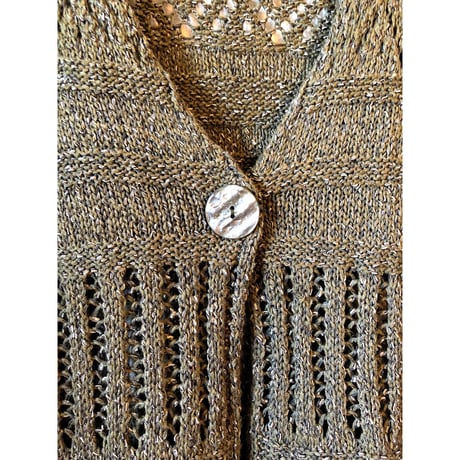 Vintage moss green knit cardigan【00418】