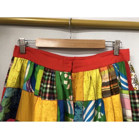 Vintage patchwork maxi skirt【00884】