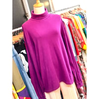 90s Turtleneck cotton top / Raspberry【01020】