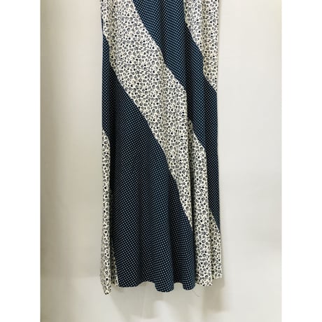 70s Flower pattern dress【00683】