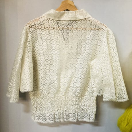Vintage lace butterfly sleeve top【01203】