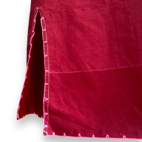Vintage burgundy embroidery dress【01307】