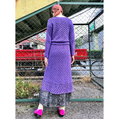 70s Purple crochet SETUP【00478】