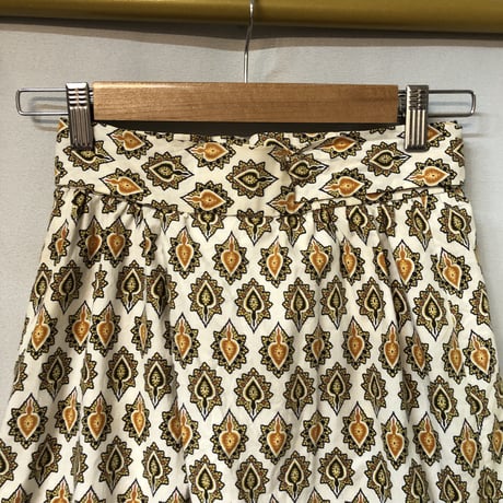 Vintage quilted orange maxi skirt【01210】