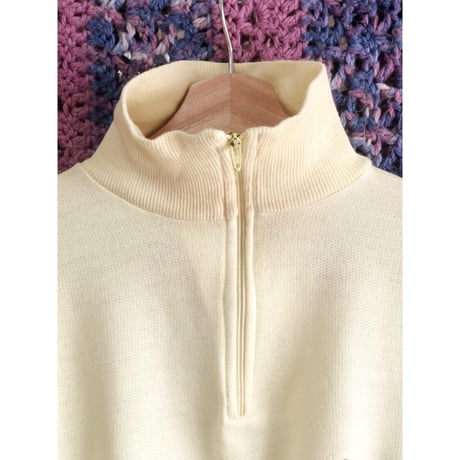 Butter yellow half zip sweat shirt【01357】