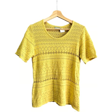 Vintage crochet half sleeve top【01471】