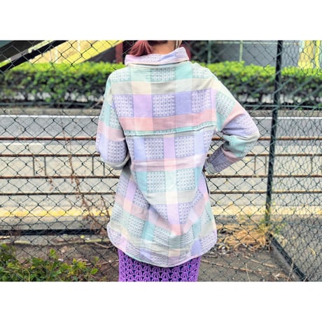 90s Pastel highneck top【00434】