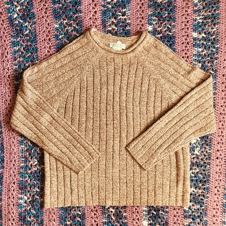 Pink rib knit sweater【01366】