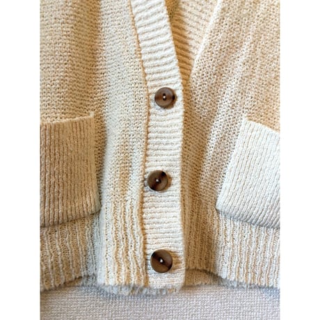 80s Ivory knit vest【00422】