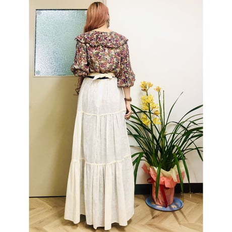 70s Patchwork maxi skirt【00198】