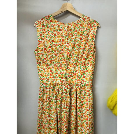 60s Flower print maxi dress【00721】