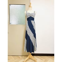 70s Flower pattern dress【00683】