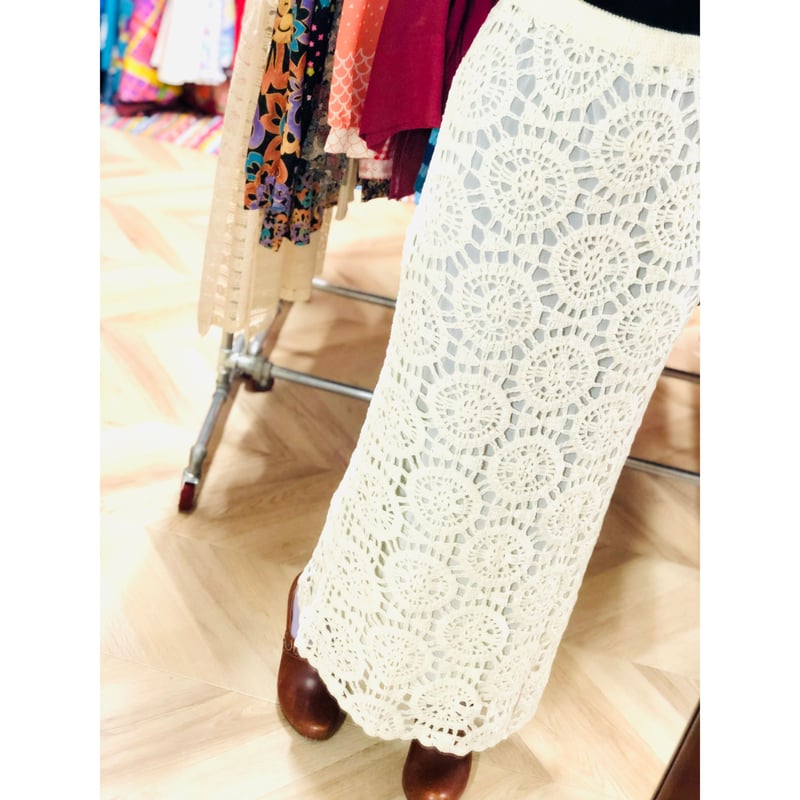 70s Crochet maxi skirt【00786】 | Vintage & Used 