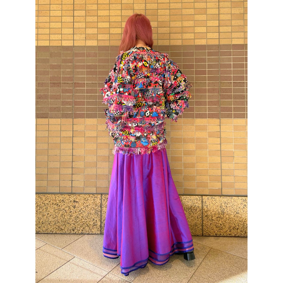 Paula Sweet Muslin Mink colorful fringe jacket【