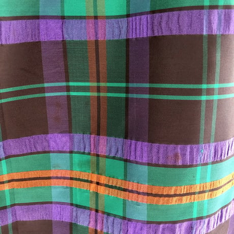 80s Plaid maxi skirt【01416】