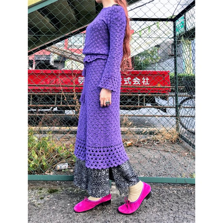70s Purple crochet SETUP【00478】