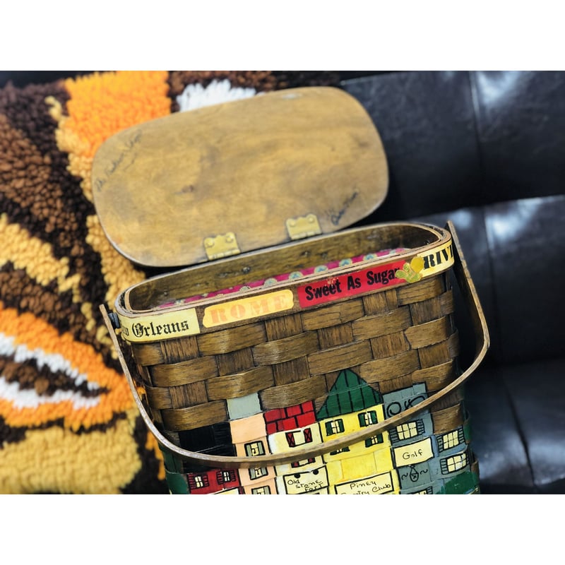 60s Caro-Nan wooden purse basket【00654】 | Vinta