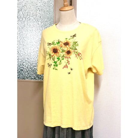Sunflower & Butterfly tee【00709】