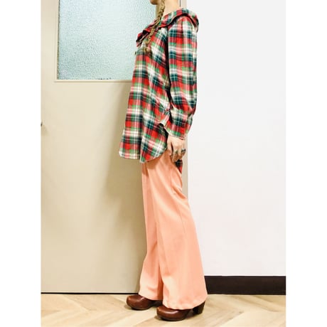 Vintage plaid cotton tunic【00642】