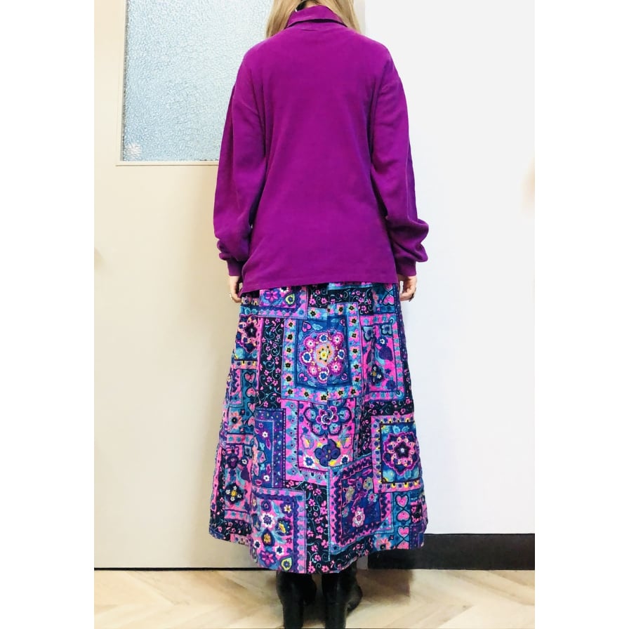 60-70s PSYCHEDELIC quilted skirt【01057】 | Vinta