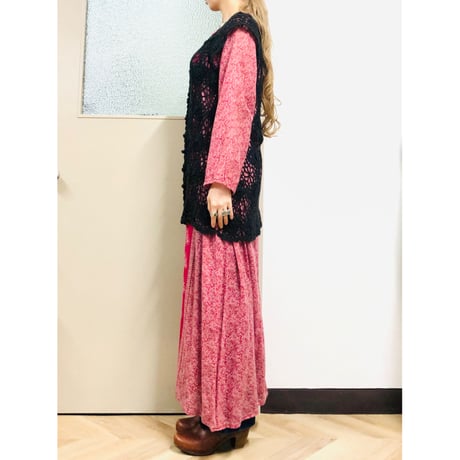 70s Indian cotton maxi dress【00874】