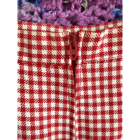 Vintage gingham pencil skirt【01420】