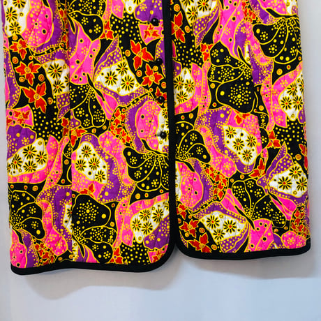 60-70s Pink quilted maxi skirt【01107】